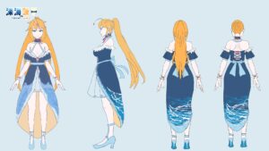 ワイ、ガワが酷いVTuber。新モデルの3面図が完成する