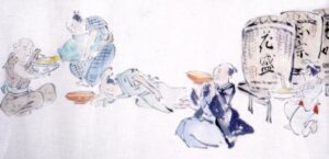 【衝撃】江戸時代の大食い王新八(45歳)、もち30個、煎餅200枚、梅干し2升平らげ優勝www